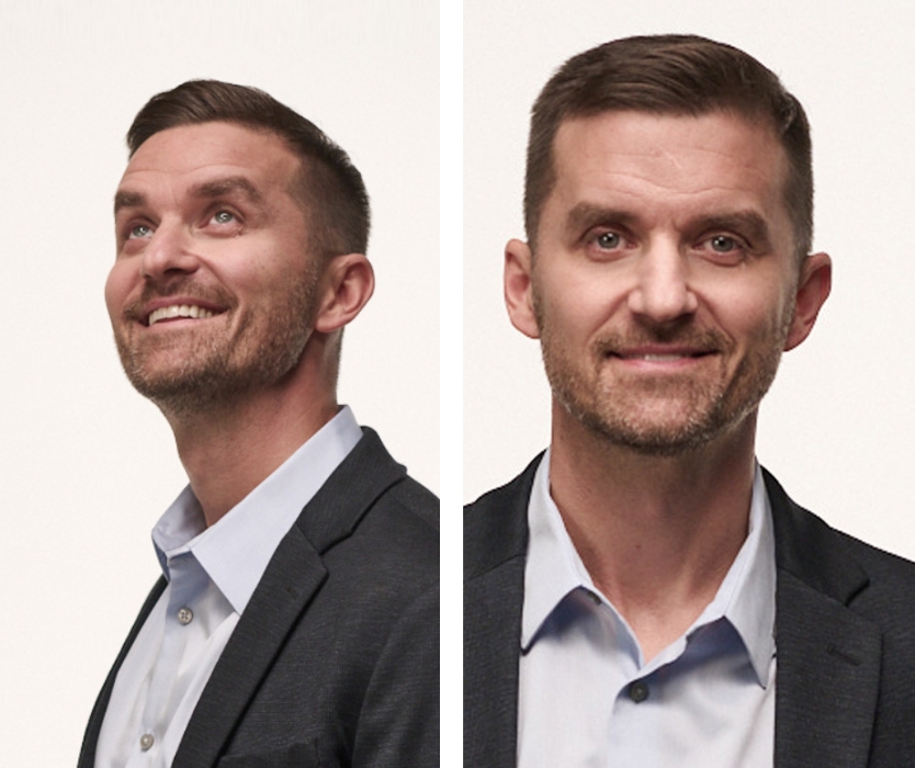 Confident male dentist wearing a light shirt and dark jacket